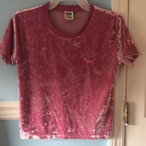 VS PINK velvet short sleeve top